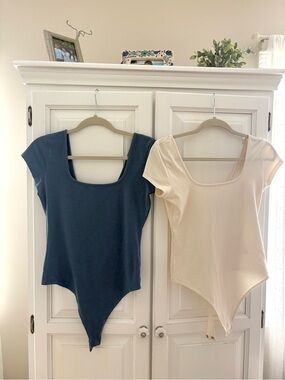 Bundle of two American eagle fitted scoop neck body suits